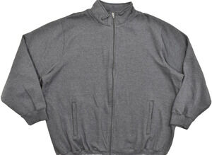 KingSize Men's 3XL Big Gray Zip Fleece Jacket Mock Neck Lightweight Sweatshirt